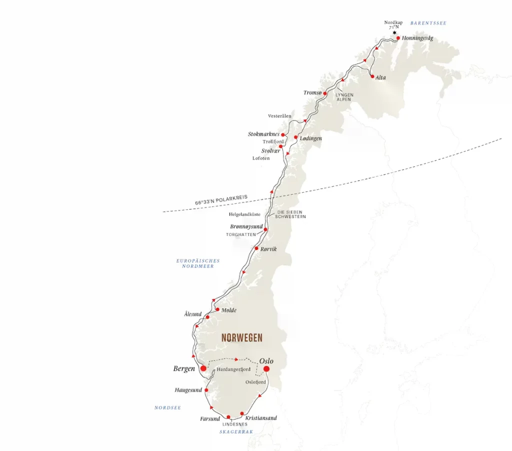 Hurtigruten Angebote Oslo Nordkap Bergenbahn Oslo 2023-2024