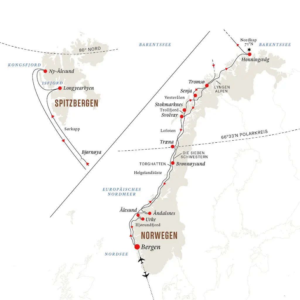 hurtigruten-spitzbergen-routenkarte