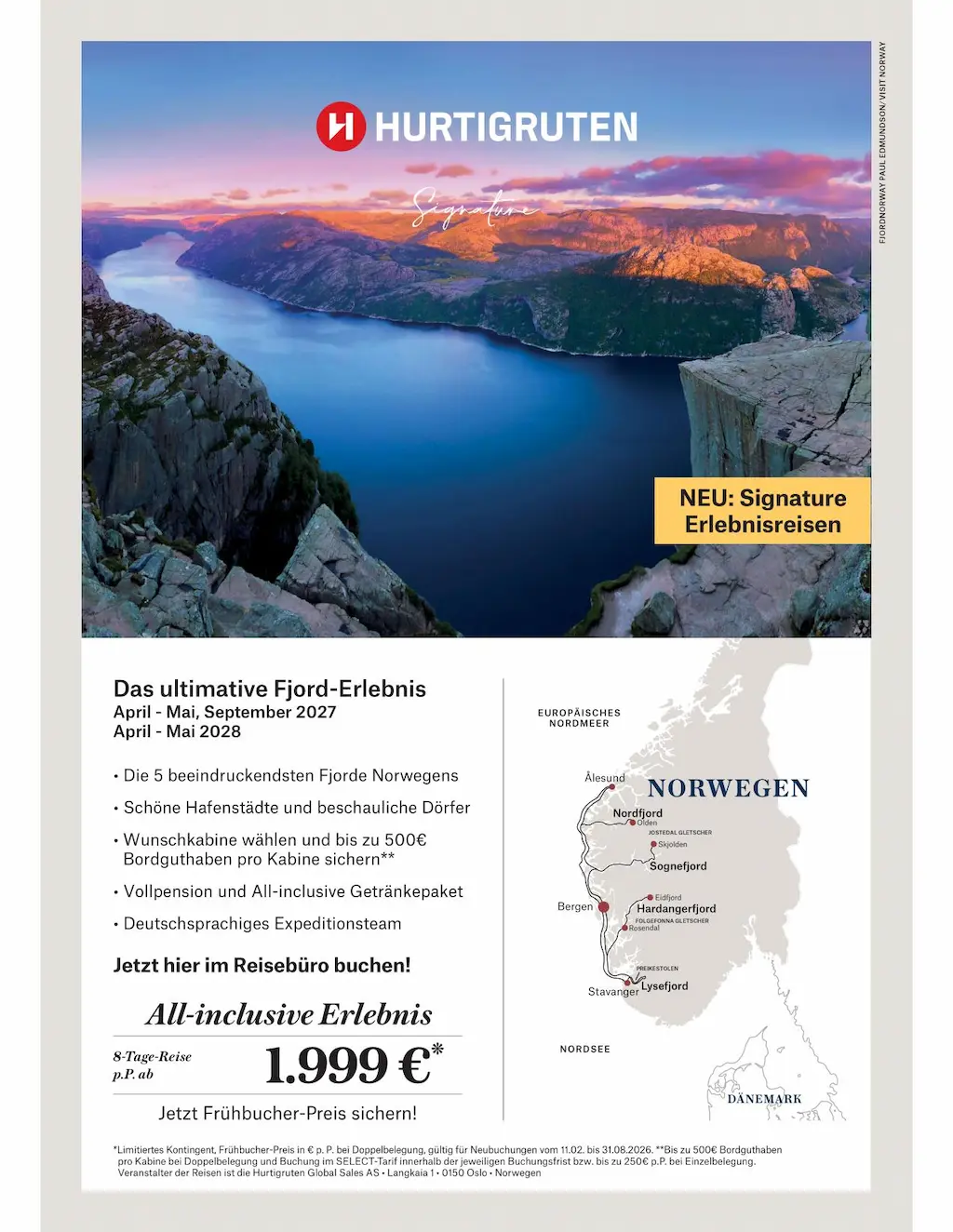 Hurtigruten Signature: Das ultimative Fjord-Erlebnis 2027 - 2028